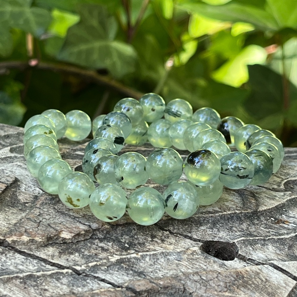 10mm prehnite stretchable bracelet